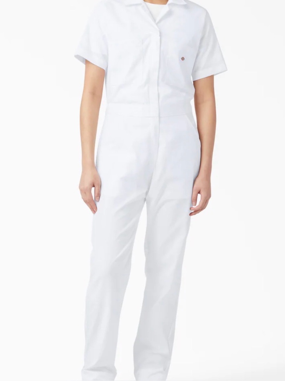 Women’s Dickies White Short-Sleeve Utility Jumpsuit